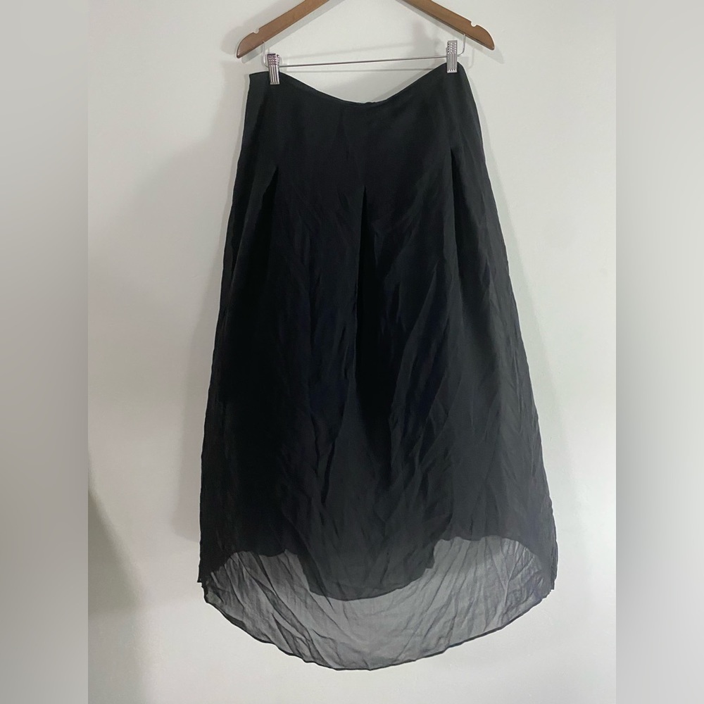 Eileen Fisher - Black Silk Pleated Skirt - Picture 12 of 13